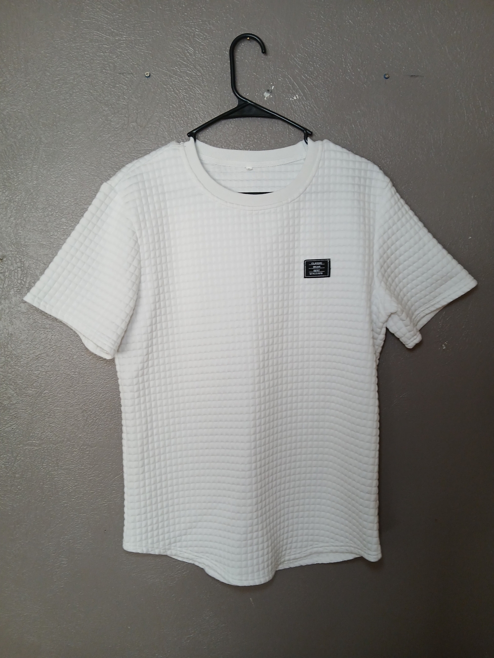 Classic White Textured Short Sleeve Tee